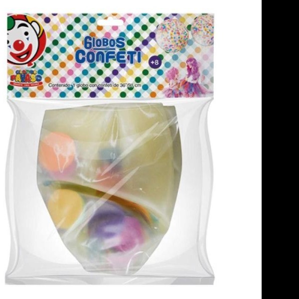 GLOBOS CONFETI 36 TRANS. BOLSA C1 PZA